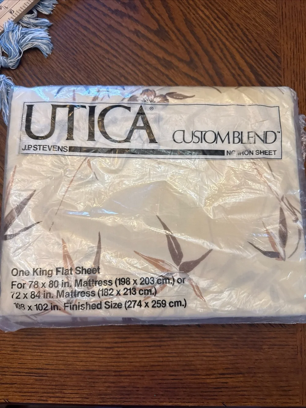 Utica Custom Blend No Iron King Flat Sheet Bangkok Bone New 108”x102